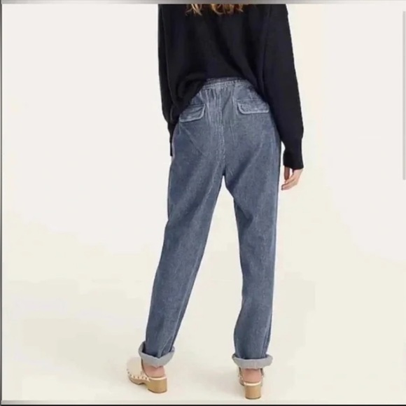 J. Crew Tie-Waist Camp Pant in Indigo Corduroy Size Large - Picture 2 of 11